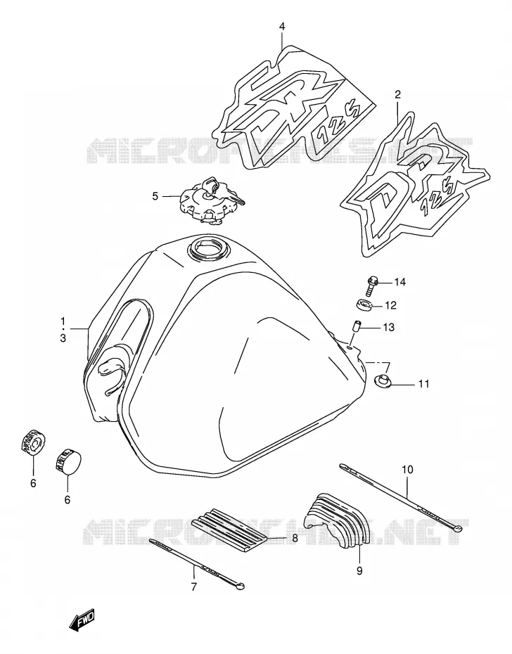 RESERVOIR D'ESSENCE (MODELE V/W) Suzuki MOTO 125 DR 2000  DR125SEY(E4)