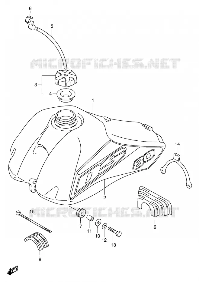 RESERVOIR D'ESSENCE (MODELE Y) Suzuki MOTO 80 DS 1999  DS80X(E24)