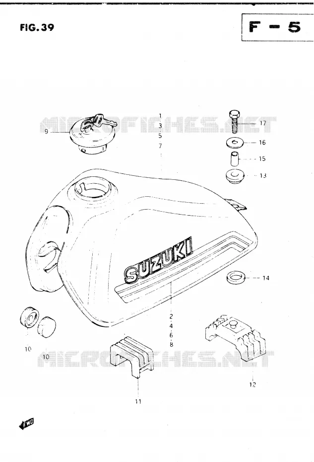 RESERVOIR D'ESSENCE (MODELE Z) Suzuki MOTO 250 DR 1982  DR250SZ/D(E1)