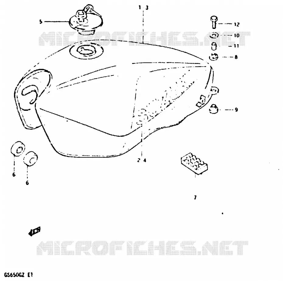 RESERVOIR D'ESSENCE (MODELE Z) Suzuki MOTO 650 GS 1999  GS650GX(X/Z)