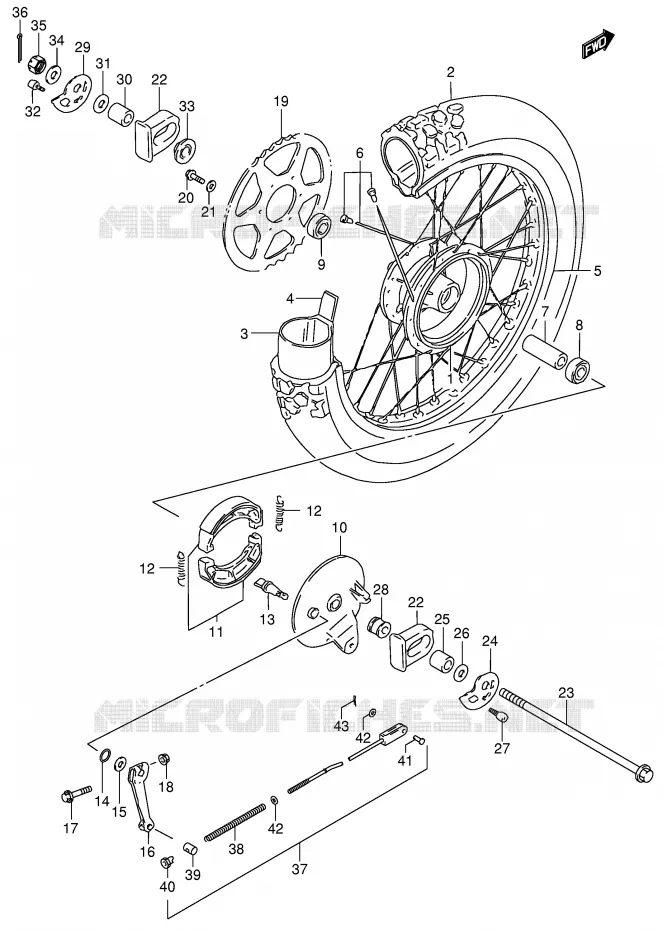 ROUE ARRIERE (MODELE K2 P9) Suzuki MOTO 200 DR 2005  DR200SEK5(E24)