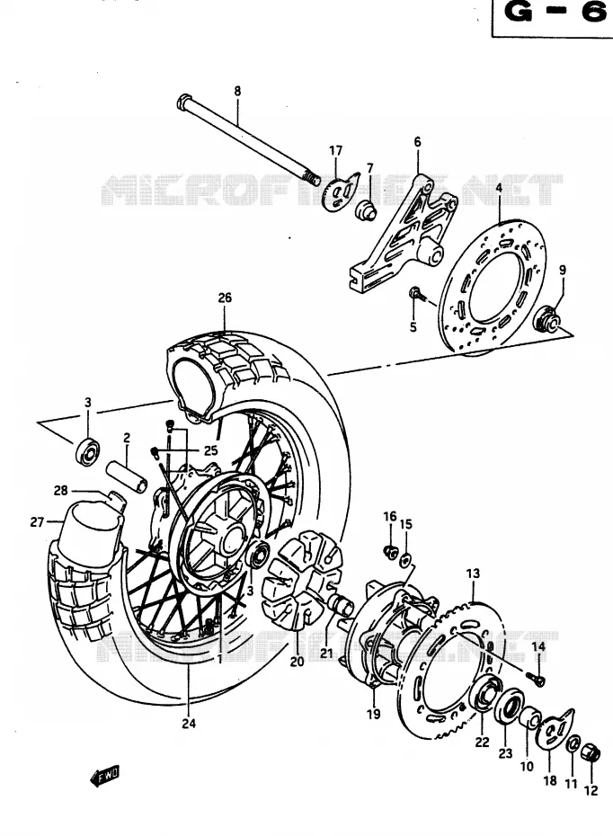 ROUE ARRIERE Suzuki MOTO 650 DR 1990  DR650RL(L)
