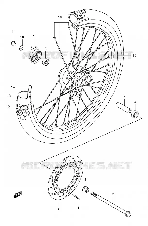 ROUE AVANT Suzuki MOTO 125 DR 2000  DR125SEUY(E4)
