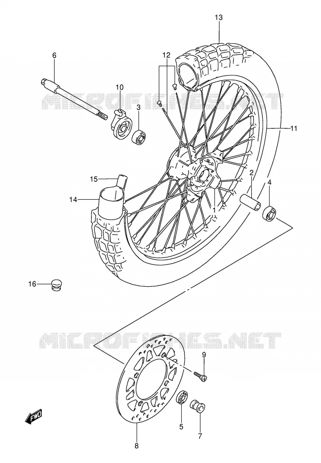 ROUE AVANT Suzuki MOTO 250 DR 1994  DR250SR(E24)