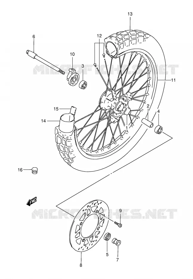 ROUE AVANT Suzuki MOTO 350 DR 1997  DR350SEV(E2)