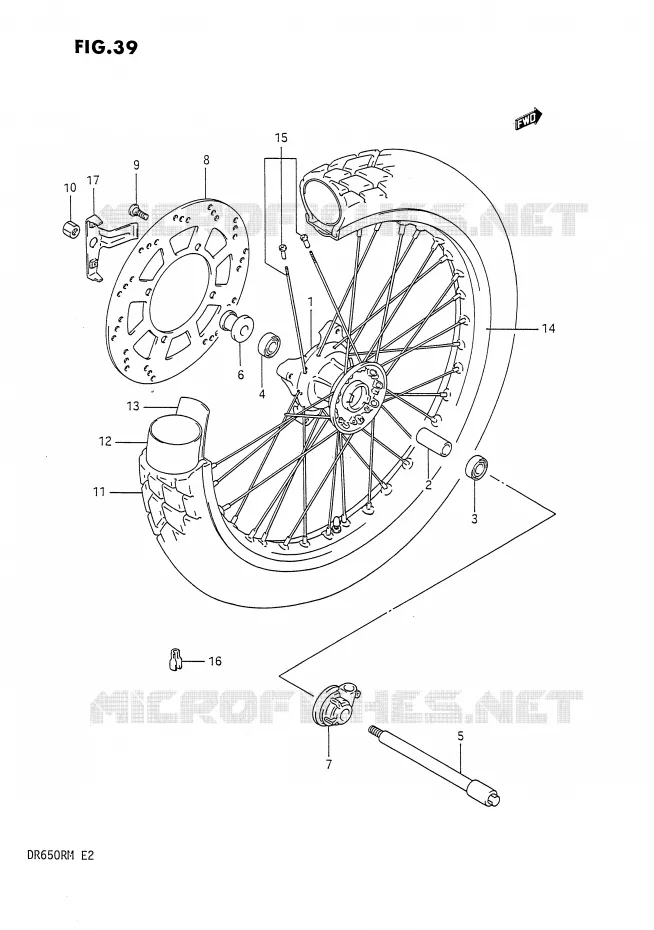 ROUE AVANT Suzuki MOTO 650 DR 1990  DR650RL(E2)