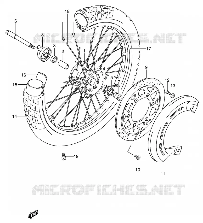 ROUE AVANT Suzuki MOTO 650 DR 1995  DR650RSES(E4)