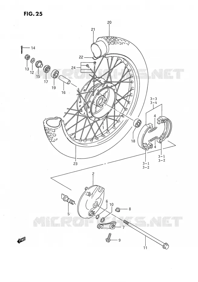 ROUE AVANT Suzuki MOTO 80 DS 1985  DS80F(E3)