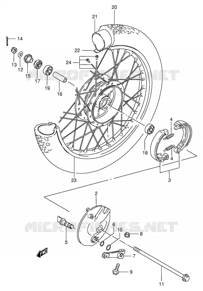 ROUE AVANT Suzuki MOTO 80 DS 2000  DS80Y(E3/E28)