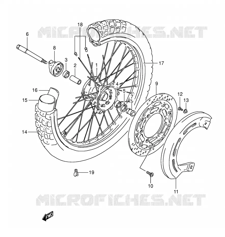 ROUE AVANT Suzuki MOTO 800 DR 1993  DR800SUP