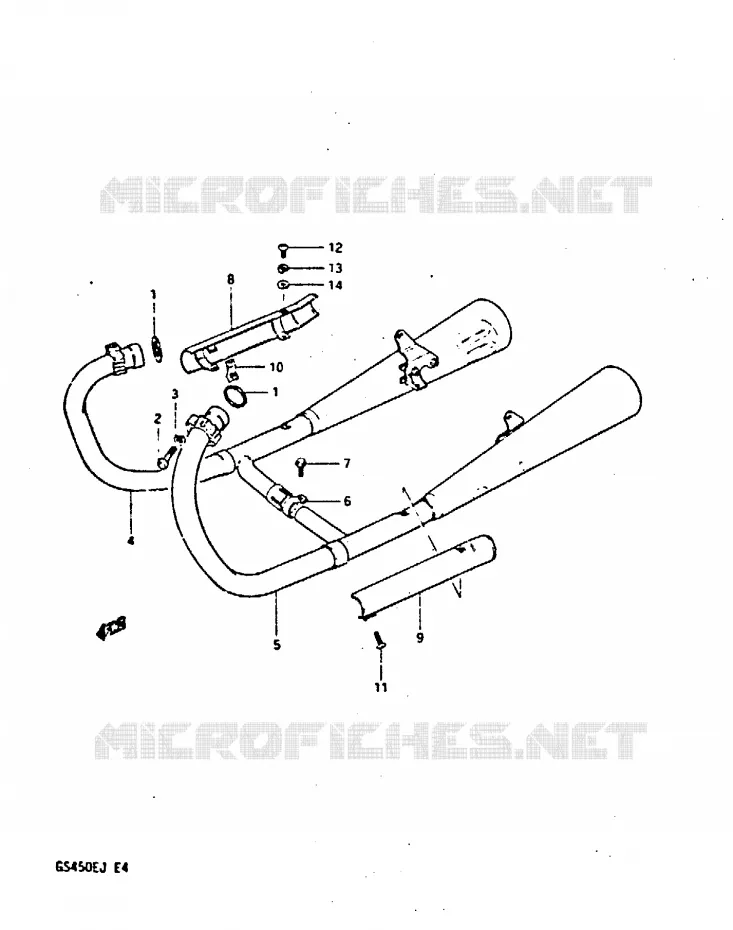 SILENCIEUX Suzuki MOTO 450 GS-S 1987  GS450SH(E/F/G/H/J)