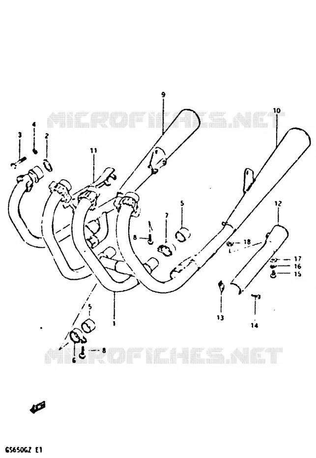 SILENCIEUX Suzuki MOTO 650 GS 1982  GS650GZ(X/Z)