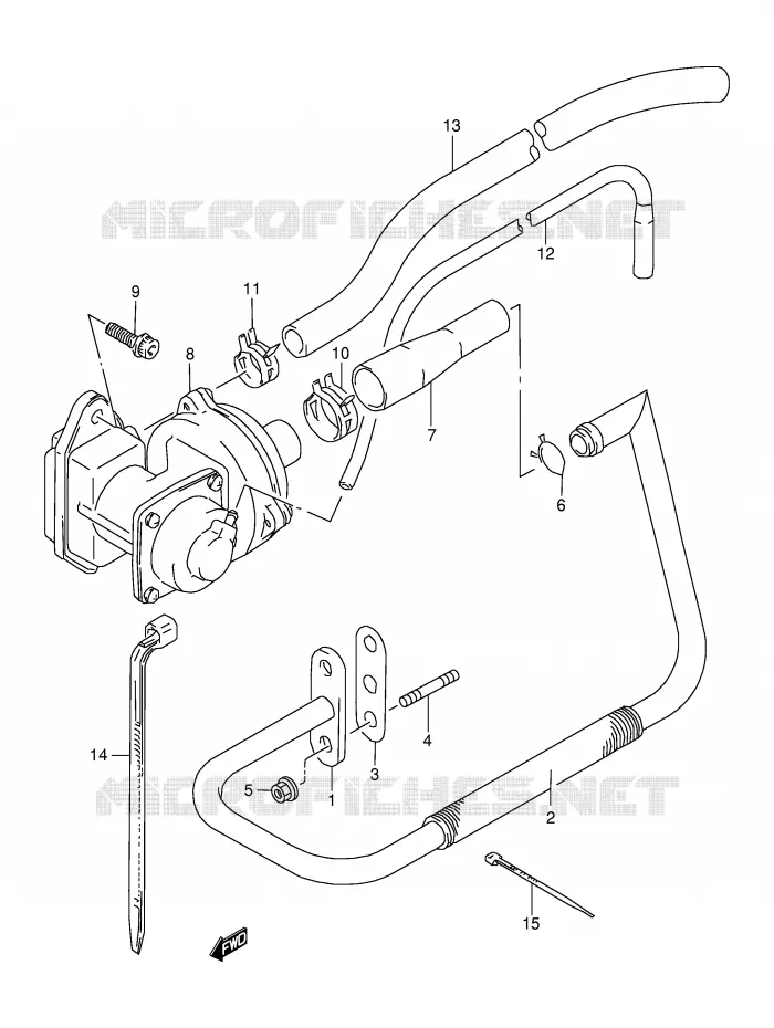 SYSTÈME DE RECYCLAGE GAZ D'ECHAPPEMENT (E18) Suzuki MOTO 350 DR 1995  DR350SES(E2)