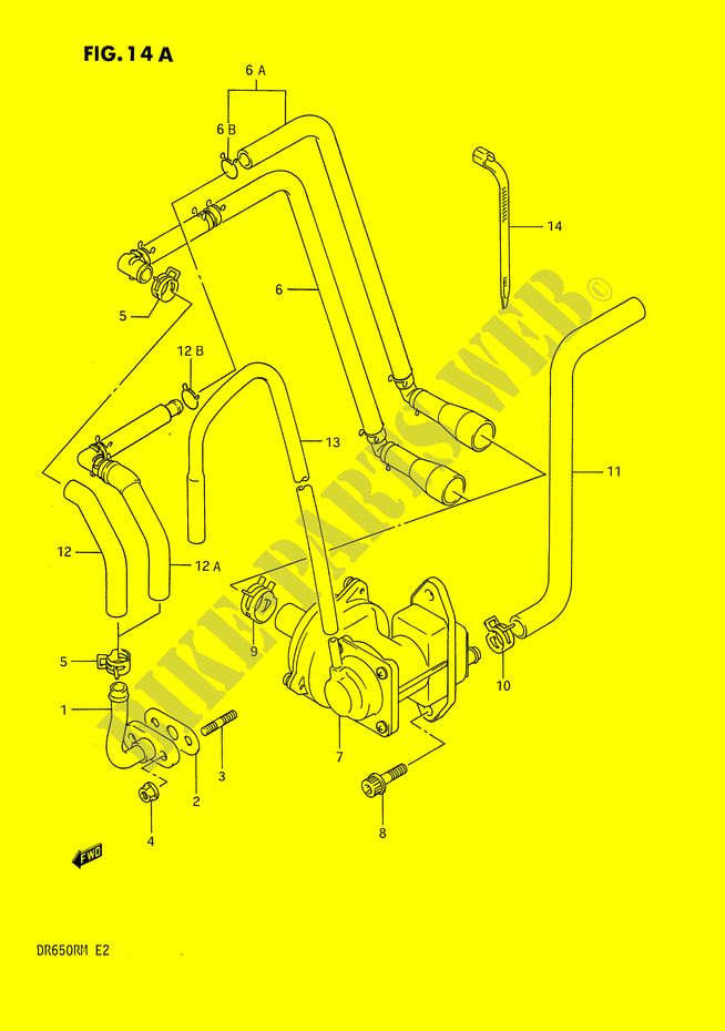 SYSTÈME DE RECYCLAGE GAZ D'ECHAPPEMENT (E18) pour Suzuki DR 650 1990