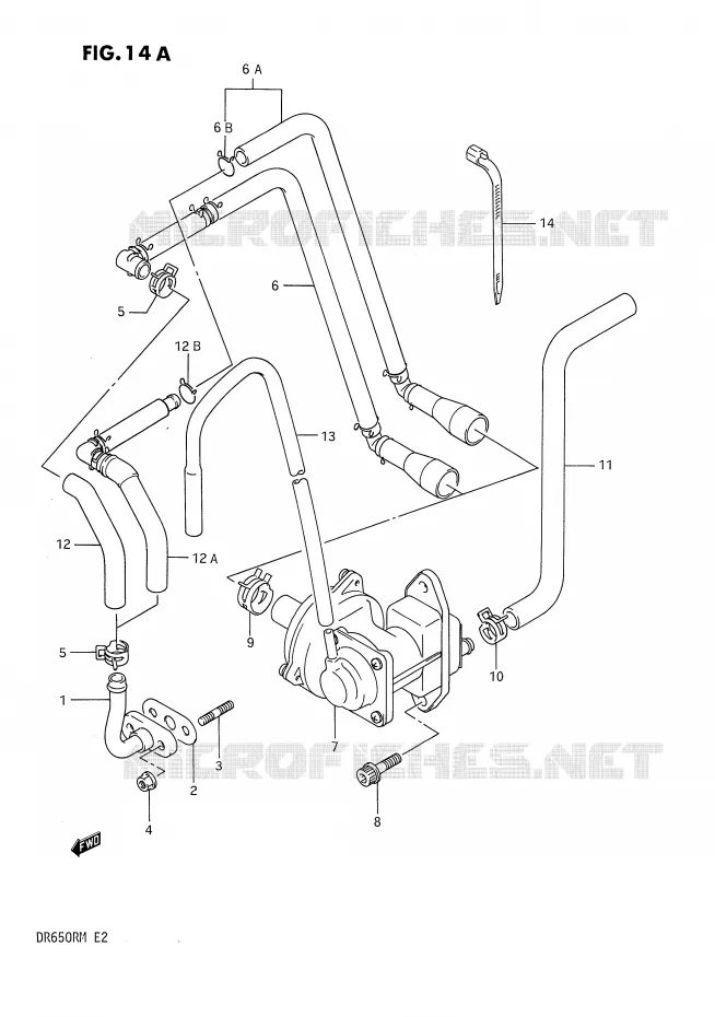 SYSTÈME DE RECYCLAGE GAZ D'ECHAPPEMENT (E18) Suzuki MOTO 650 DR 1990  DR650RL(E2)