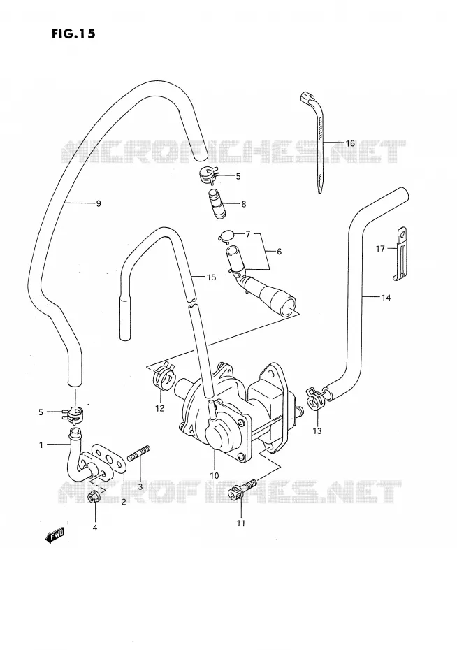 SYSTÈME DE RECYCLAGE GAZ D'ECHAPPEMENT (E18) Suzuki MOTO 650 DR 1992  DR650RUN(E4)