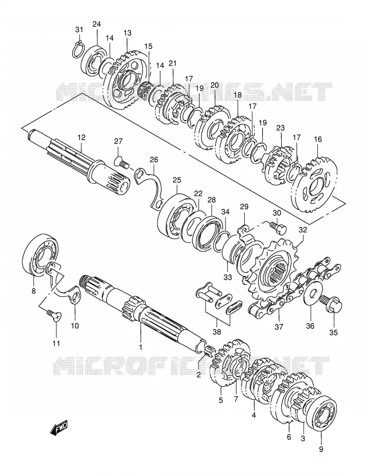 TRANSMISSION Suzuki MOTO 125 DR 2000  DR125SEY(E4)