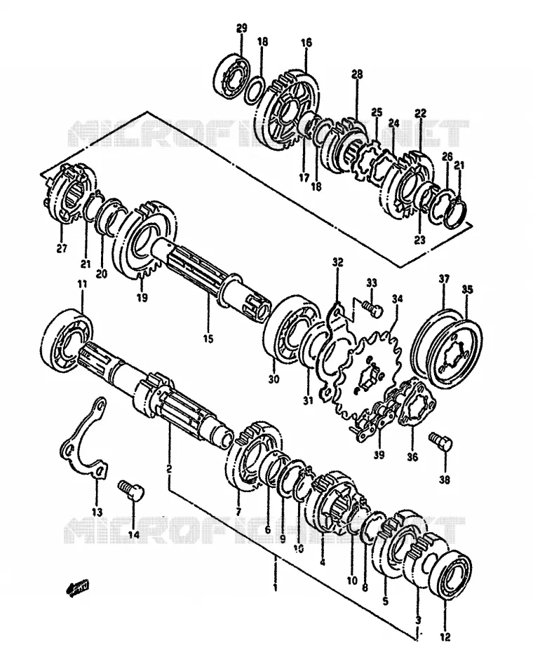 TRANSMISSION Suzuki MOTO 650 DR 1993  DR650RUP(N/P/R)