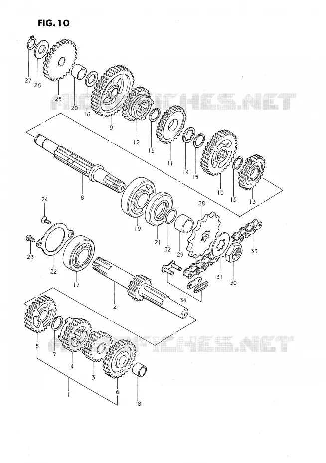 TRANSMISSION Suzuki MOTO 80 DS 1994  DS80R(E3)