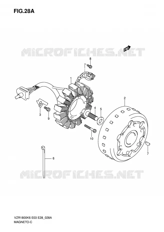 ALLUMAGE ROTOR - STATOR (MODEL K8/K9/L0) Suzuki MOTO 1800 INTRUDER 2008  VZR1800NK8(E3/E28)