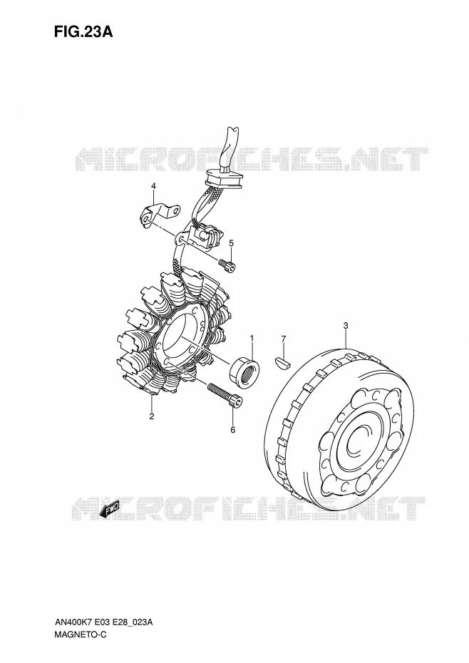 ALLUMAGE ROTOR - STATOR (MODEL K8/K9/L0) Suzuki SCOOTER 400 BURGMAN 2009  AN400K9(E3/E28)