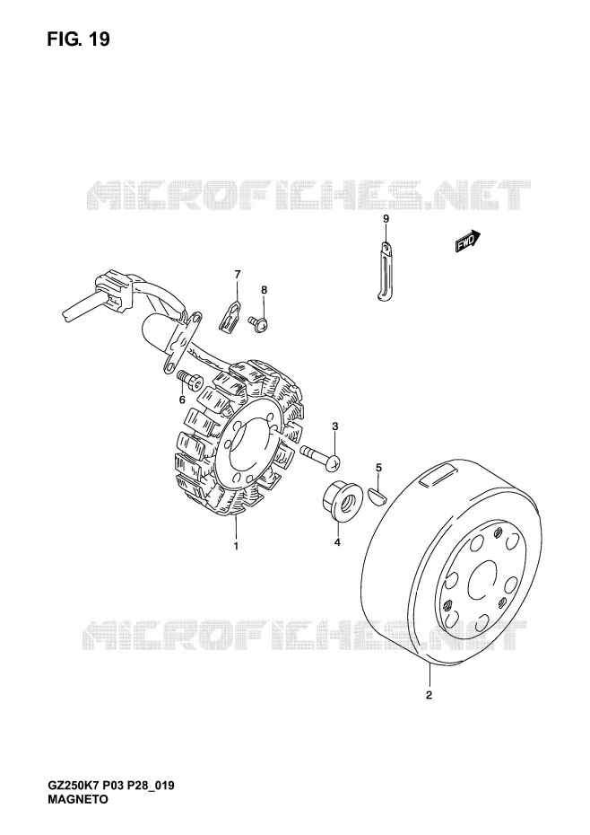 ALLUMAGE ROTOR - STATOR Suzuki MOTO 250 MARAUDER 2007  GZ250K7(P3)