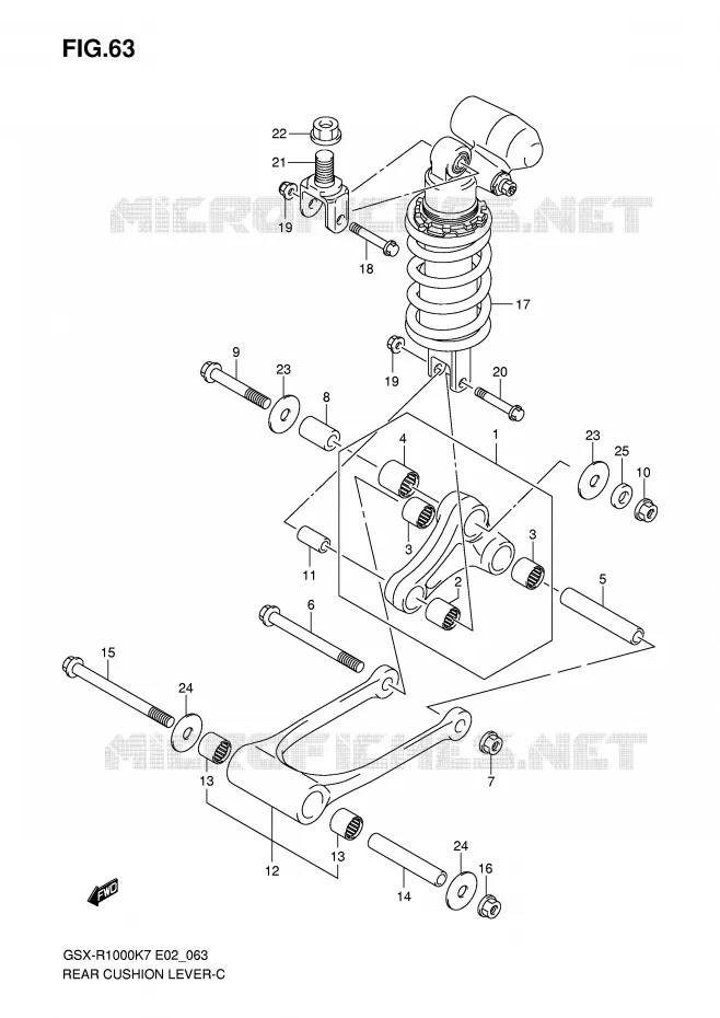 BIELLETTE DE SUSPENSION ARRIERE Suzuki MOTO 1000 GSX-R 2008  GSX-R1000U2K8(E2)