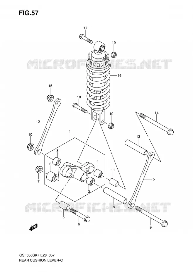 BIELLETTE DE SUSPENSION ARRIERE Suzuki MOTO 650 BANDIT 2007  GSF650SK7(E28)