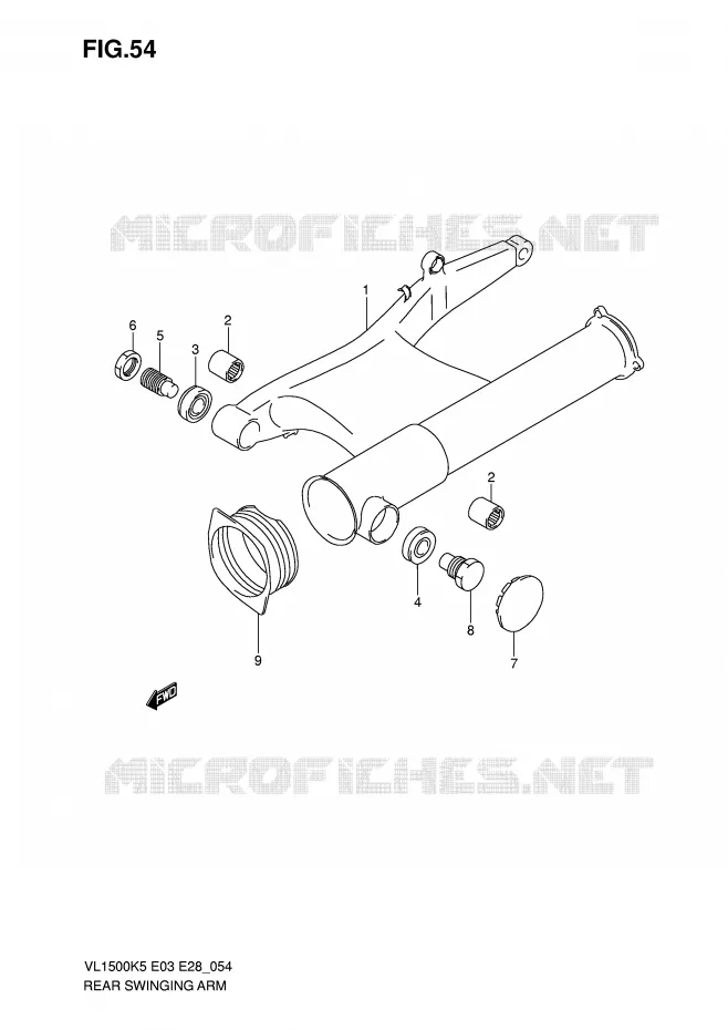 BRAS OSCILLANT ARRIERE Suzuki MOTO 1500 BOULEVARD 2008  VL1500TK8(E3/E28)