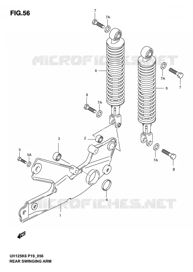 BRAS OSCILLANT ARRIERE Suzuki SCOOTER 125 BURGMAN 2006  UH125K6(P2)