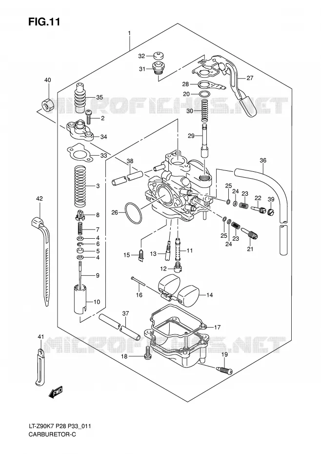 CARBURATEUR Suzuki QUAD 90 QUADSPORT 2008  LT-Z90K8(P28/P33)