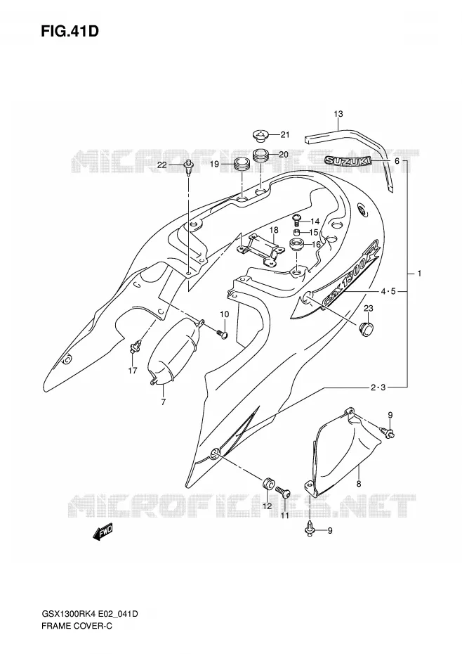 CARENAGES (MODEL K7 FOR CZZ) Suzuki MOTO 1300 HAYABUSA 2004  GSX1300RU2K4(E2)