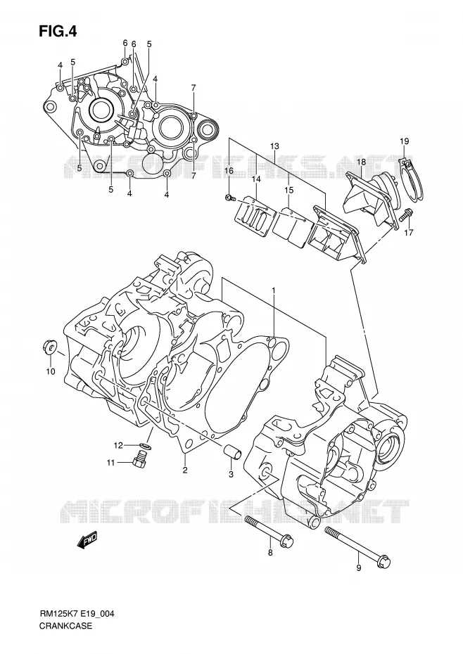 CARTER Suzuki MOTO 125 RM 2007  RM125K7(E19)