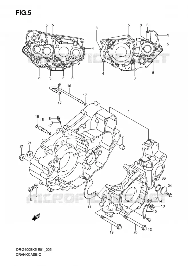 CARTER Suzuki MOTO 400 DR-Z 2005  DR-Z400EK5(E1)