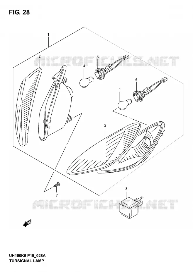 CLIGNOTANTS (MODELE K2/K3) Suzuki SCOOTER 150 BURGMAN 2006  UH150K6(P19)