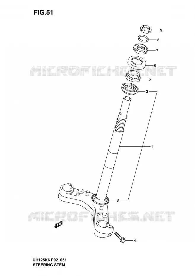 COLONNE DE DIRECTION Suzuki SCOOTER 125 BURGMAN 2003  UH125K3(P2)