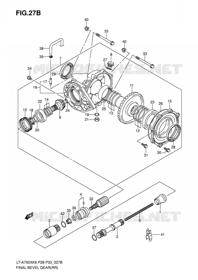 COUPLE CONIQUE (REAR)(MODEL K7) Suzuki QUAD 700 KINGQUAD 2007  LT-A700XK7(P28/P33)