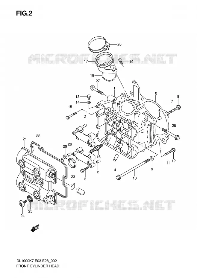 CULASSE AVANT Suzuki MOTO 1000 V-STROM 2009  DL1000K9(E3/E28)