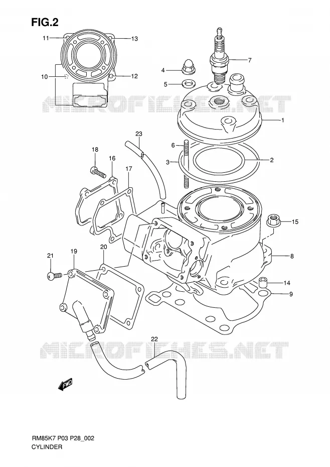 CYLINDRE Suzuki MOTO 85 RM 2009  RM85LK9(P3/P28)