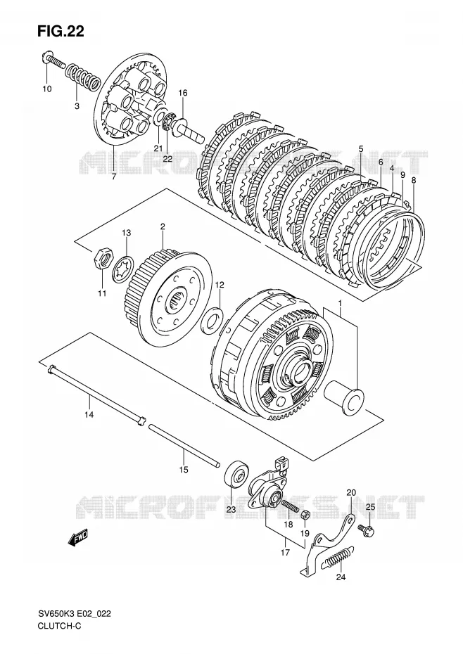 EMBRAYAGE Suzuki MOTO 650 SV 2003  SV650UK3(E2)