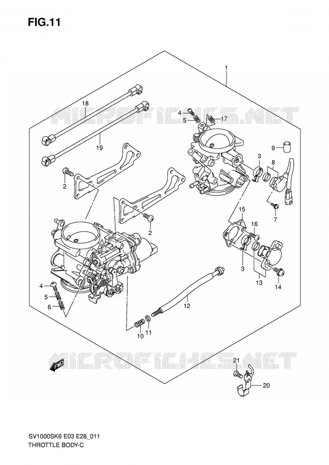 ENSEMBLE INJECTION Suzuki MOTO 1000 SV-S 2007  SV1000SK7(E3/E28)