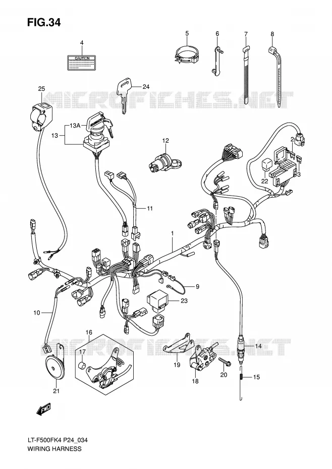 FAISCEAU ELECTRIQUE (MODELE K4/K5) Suzuki QUAD 500 VINSON 2007  LT-F500FK7(P24)
