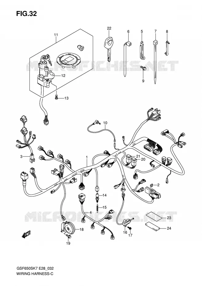FAISCEAU ELECTRIQUE Suzuki MOTO 650 BANDIT 2007  GSF650SK7(E28)
