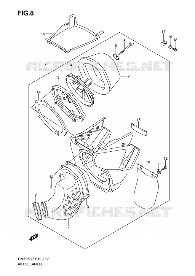 FILTRE A AIR Suzuki MOTO 125 RM 2007  RM125K7(E19)