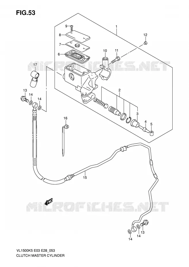 MAITRE CYLINDRE D'EMBRAYAGE (MODEL K5/K6) Suzuki MOTO 1500 BOULEVARD 2008  VL1500K8(E3/E28)