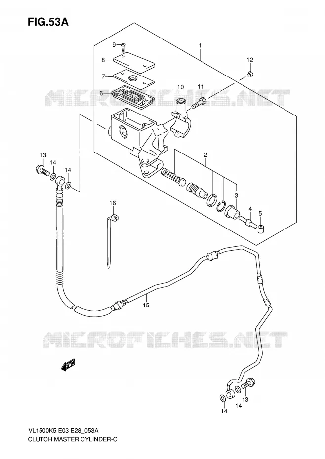 MAITRE CYLINDRE D'EMBRAYAGE (MODEL K7/K8/K9) Suzuki MOTO 1500 BOULEVARD 2007  VL1500K7(E3/E28)