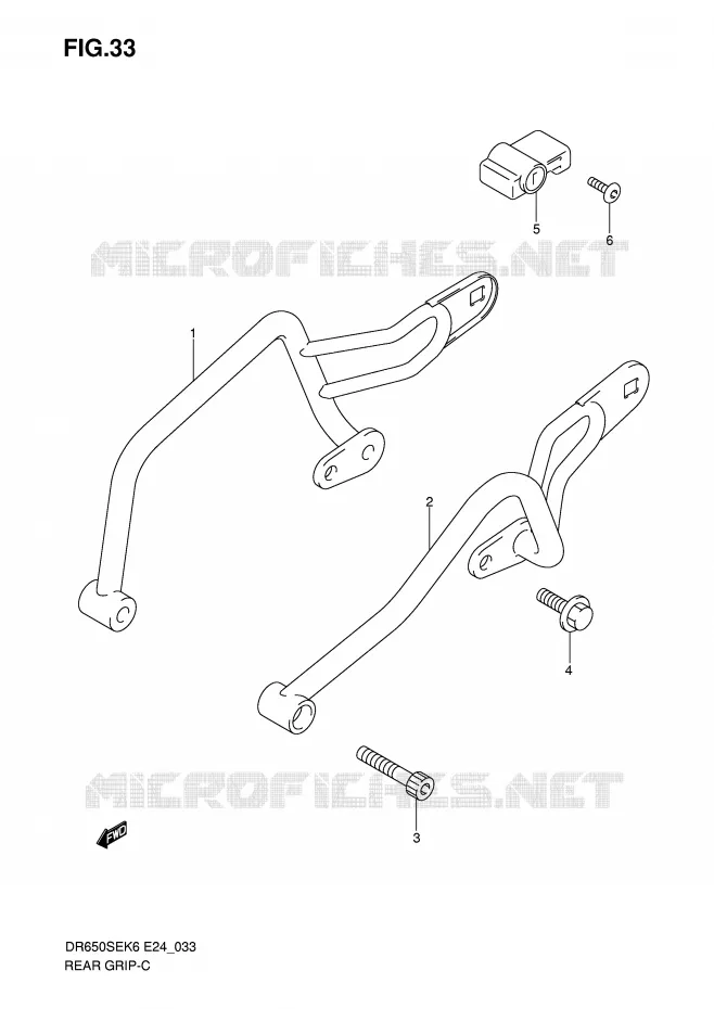 POIGNEE ARRIERE Suzuki MOTO 650 DR 2008  DR650SEK8(E24)