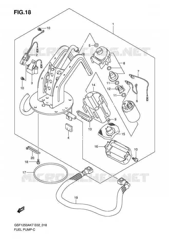 POMPE A ESSENCE Suzuki MOTO 1250 BANDIT-S 2007  GSF1250SK7(E2)