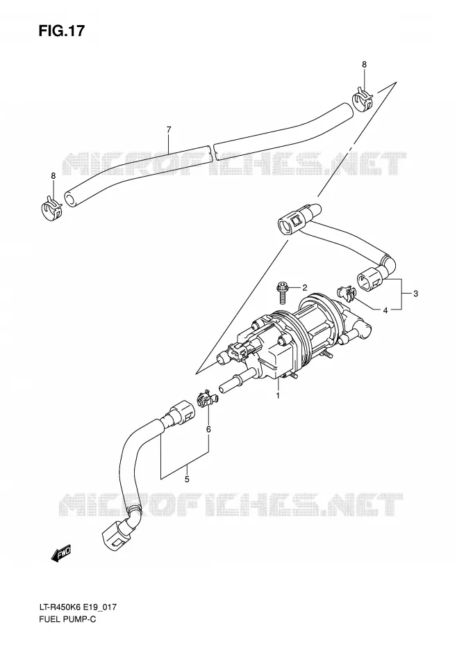 POMPE A ESSENCE Suzuki QUAD 450 QUADRACER 2008  LT-R450ZK8(E19)