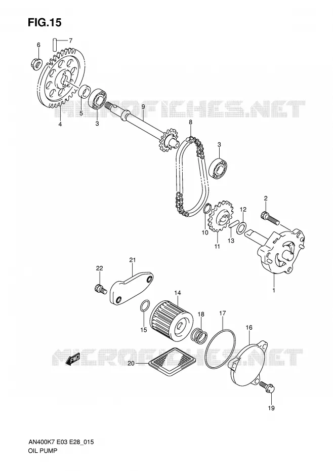 POMPE A HUILE Suzuki SCOOTER 400 BURGMAN 2010  AN400L0(E3/E28)